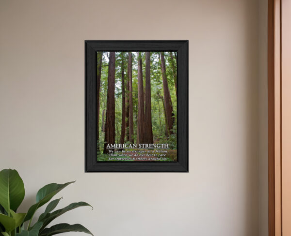 American Strength  Black Framed Print Wall Art