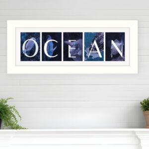 Ocean  White Framed Print Wall Art