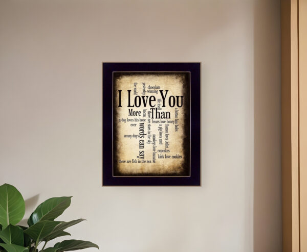 I Love You  Black Framed Print Wall Art