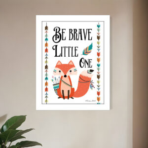 Be Brave Little One  White Framed Print Wall Art
