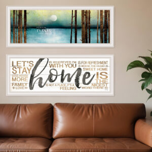 Set Of Two Love or Home  White Framed Print Wall Art