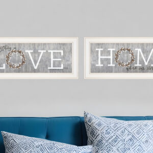 Set Of Two Where Our Story Begins  White Framed Print Wall Art