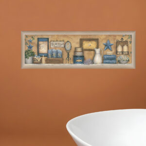 Starlight Bath  Brown Framed Print Bathroom Wall Art