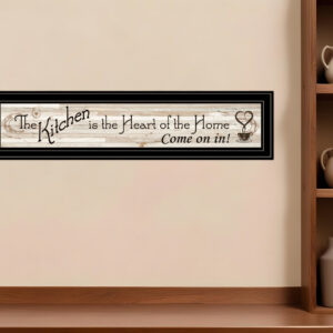 Kitchen Is The Heart of The Home  Black Framed Print Kitchen Wall Art