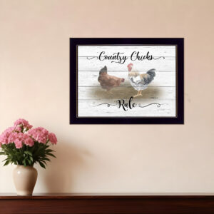 Country Chicks Rule  Black Framed Print Wall Art