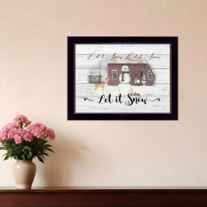 Let It Snow  Black Framed Print Wall Art