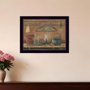 Treasures on the Shelf I  Black Framed Print Wall Art