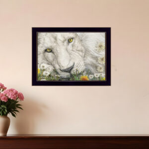 Dandy Lion  Black Framed Print Wall Art