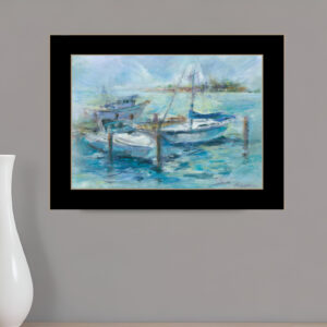 Dockside  Black Framed Print Wall Art