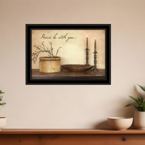 Peace Be with You Black Framed Print Wall Art