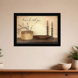 Peace Be with You Black Framed Print Wall Art