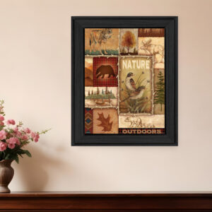 Lodge Collage II Black Framed Print Wall Art