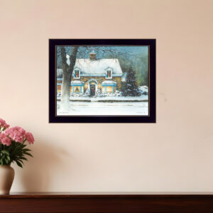 Snow Softly Falling  Black Framed Print Wall Art