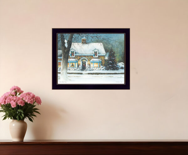 Snow Softly Falling  Black Framed Print Wall Art