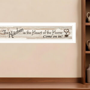Kitchen is the Heart of the Home  White Framed Print Kitchen Wall Art
