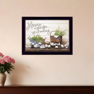 Home is not a Place  Black Framed Print Wall Art