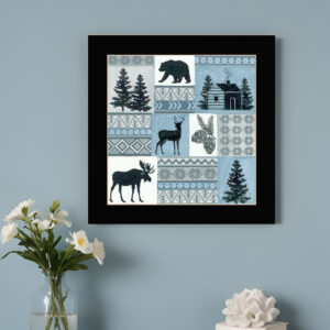 Cabin in the Woods  Black Framed Print Wall Art