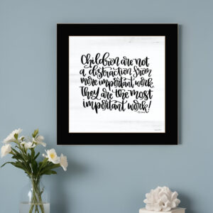The Most Important Work  Black Framed Print Wall Art