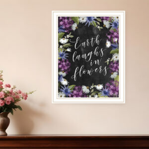 Earth Laughs in Flowers  White Framed Print Wall Art