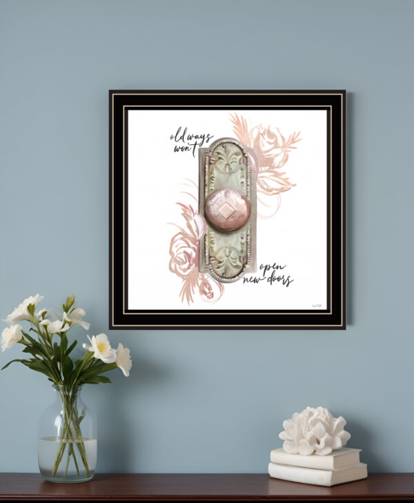 Old Ways in Blush  Black Framed Print Wall Art