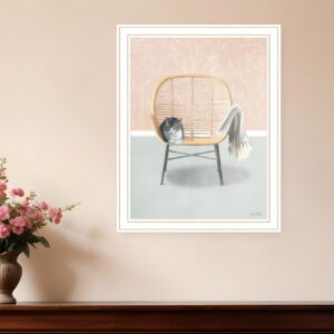 Happy Cat  White Framed Print Wall Art