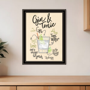 Gin and Tonic  Black Framed Print Wall Art
