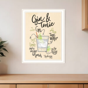 Gin and Tonic  White Framed Print Wall Art