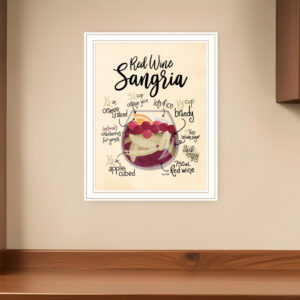Red Wine Sangria  White Framed Print Wall Art