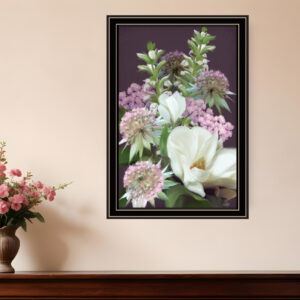 Wild For Plum Bouquet  Black Framed Print Wall Art