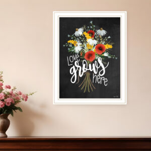 Tropical Sprig  White Framed Print Wall Art