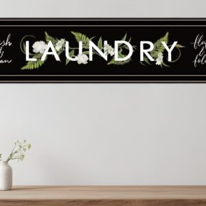 Laundry Fresh and Clean  Black Framed Print Bathroom Wall Art