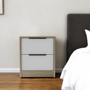 19" Wood Two Drawer Nightstand