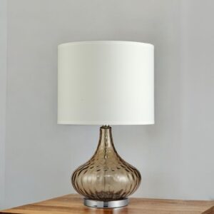 Brown Textured Glass Table Lamp