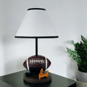 15" Brown Bedside Table Lamp With White Shade