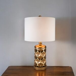 Magestic Brown and Gold Geo Table Lamp