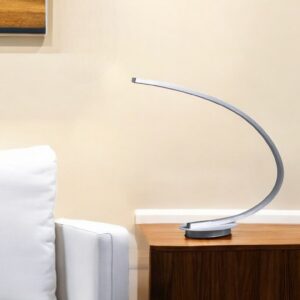 16" Silver Metal Desk Led Table Lamp
