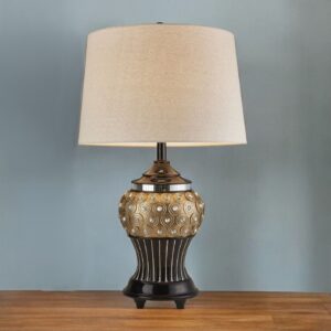 Glitzy Gold Bejeweled Table Lamp