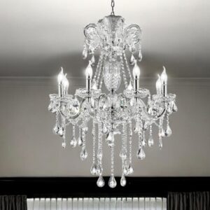 Candle Style Empire Transparent Glass Led Ceiling Light