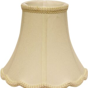 14" Ivory Slanted Scallop Bell Monay Shantung Lampshade