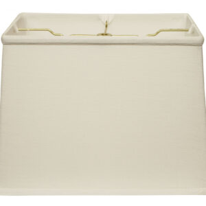18" White Throwback Rectangle Linen Lampshade