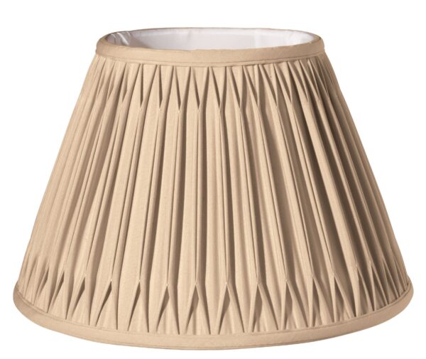 12" Vintage Gold Slanted Bell Smocked Shantung Lampshade