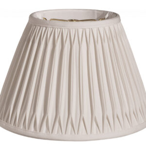 16" Cream Slanted Bell Smocked Shantung Lampshade