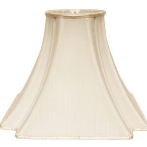 14" Ivory Slanted Notch Square Shantung Lampshade