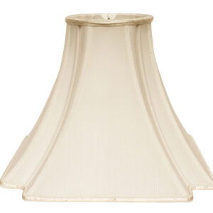 16" Ivory Slanted Notch Square Shantung Lampshade