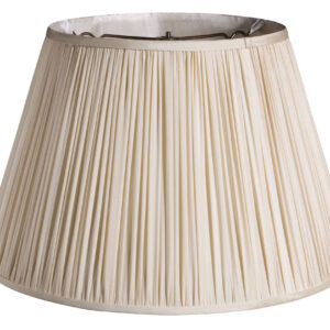16" Pale Grey Slanted Pleated Tafetta Lampshade