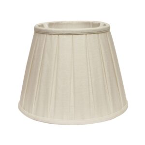 18" White Slanted Linen Lampshade with Box Pleat