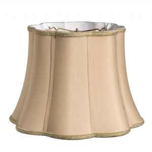 12" Vintage Gold Melon Scallop Shantung Lampshade
