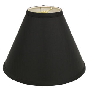 15" Jet Black Deep Cone Slanted No Shantung Lampshade