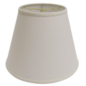 16" White Empire Deep Slanted Linen Lampshade