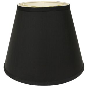 16" Black with White  Empire Deep Slanted Shantung Lampshade